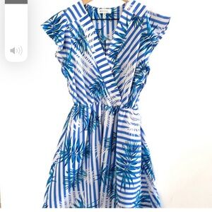 Monteau Flutter Sleeve Striped Dress. Medium. Like new.
